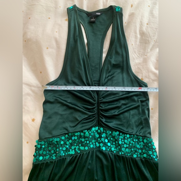 H&M - Dark green racer back top with sequins in front and top back - size S - Picture 10 of 10